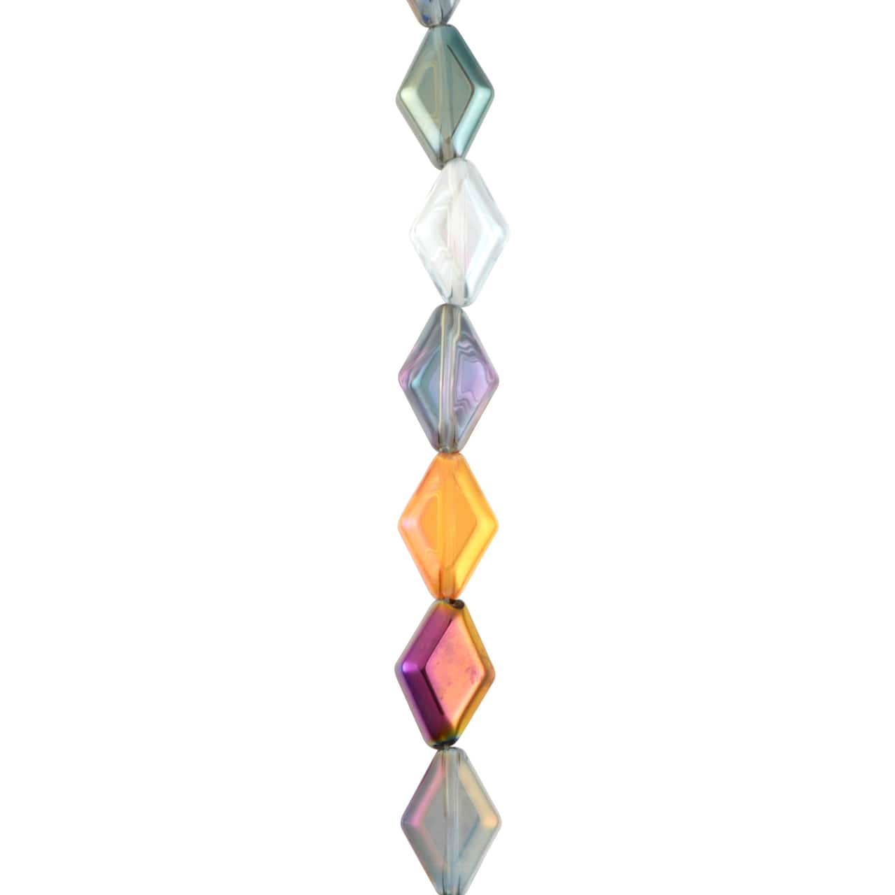 12 Pack: Multicolor Glass Diamond Beads, 10mm by Bead Landing™